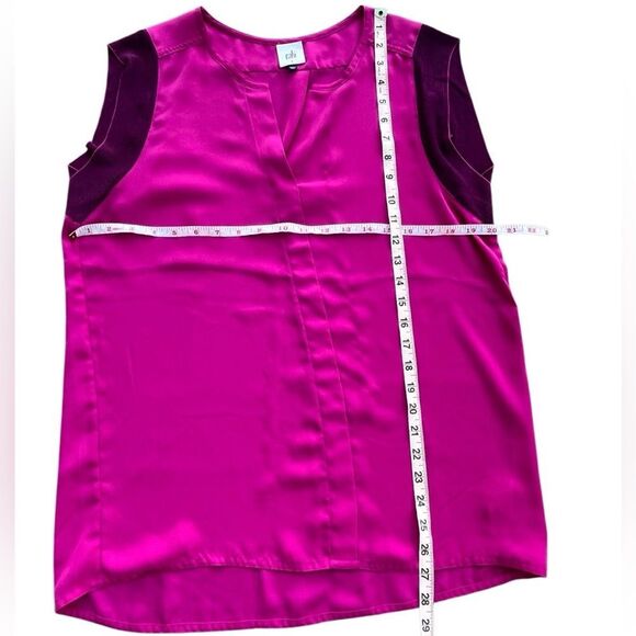 Cabi Sleeveless Pink Top with Textured Trim | Size S - Picture 11 of 14